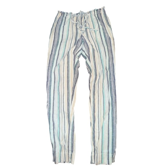 beachlunchlounge Women’s Striped Joggers in Blue and Cream - Picture 2 of 7